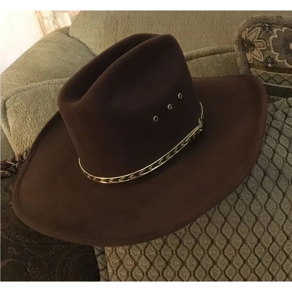 Express inc Other - Vintage Western Express Inc. Brown Faux Felt Cowboy Hat 6 3/4 USA Cowgirl Mexico